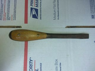 Vintage Irwin Wood Handle Screwdriver 9 " Long ½ " Flat Head Marked Us Of A