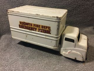 Vintage Structo Fire Dept Emergency Patrol Pressed Steel Truck
