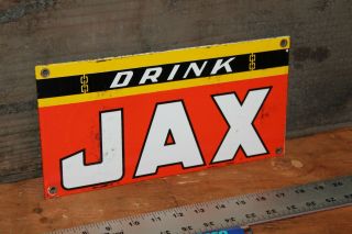 Drink Jax Beer Orleans Porcelain Metal Dealer Sign Car Man Cave Gas Oil Farm