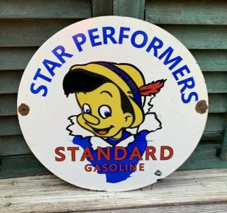 Vintage Standard Motor Oil Gasoline Porcelain Metal Service Station Sign