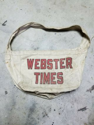 Vintage Webster Times Newspaper Carrier Bag Central Massachusetts