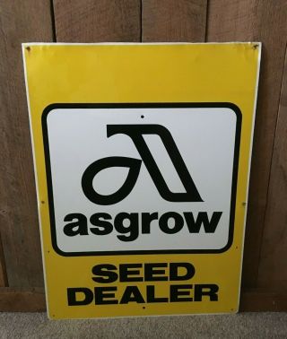 Vintage Asgrow Seeds Seed Dealer Ag Agriculture Feed Farm Sign