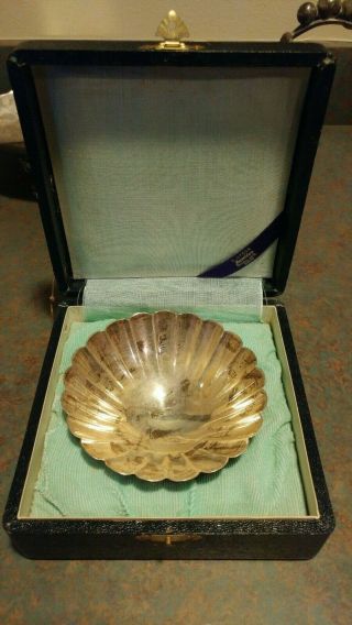Vintage K.  Uyeda Japanese 950 Sterling Silver Dish With Box