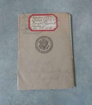 1922 Vintage Us Passport Margaret V Owen Italy Uk Germany Austria France Holland