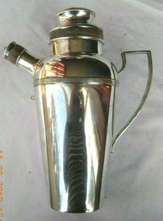 Art Deco Cocktail Shaker Silver Plate J D & S Epns 1 1/2pint Made In England