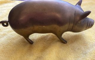Brass Pig Hog Figurine From Nose To Tail 8 Inches Long