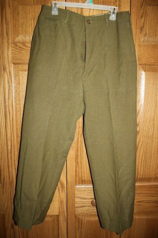 Ww2 Us Military Issue 100 Wool Field Dress Trousers Pants 33x29 Tg10