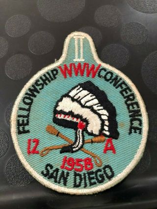 1958 Area 12 - A Fellowship Conference Patch San Diego Bv
