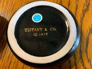 Tiffany & Co Sleeping Black Cat Ceramic Round Lidded Trinket Box 1977 3 