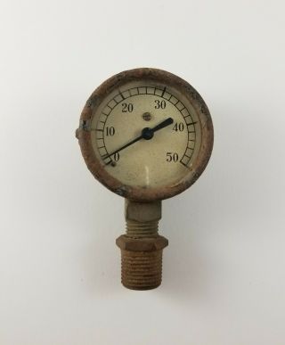 Vintage Air Pressure Gauge Steampunk Industrial 0 - 50 Psi