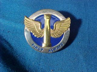 Orig Wwii Us Army Air Force Sterling Silver First Always Enameled Wings Pin