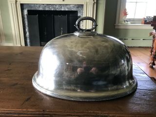 Antique English Sheffield Silver Plate Meat/fowl Dome Food Cover Not Engraved