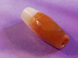 Ancient Indus Banded Agate Bead Large Diameter Bead Hole Tube Rare Colors