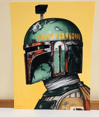 Star Wars Boba Fett Giclee Print Mike Mitchell Numbered Signed Mondo 12x16