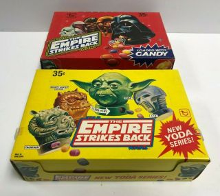 Vintage 1980 Topps Star Wars & Empire Strikes Back Candy Boxes Red & Yellow