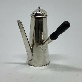 Victorian 1894 Silver Miniature Coffee Pot - Pepper Or Pounce Shaker - Dollhouse