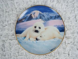 The Franklin Heirloom " Snuggle Up " Fine China Porcelain Plate By Wepplo