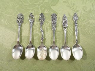 Mixed Set Of (6) Sterling Demitasse Spoons By Th.  Marthinsen $0.  99
