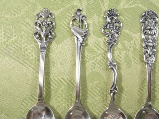 MIXED SET of (6) STERLING DEMITASSE SPOONS by TH.  MARTHINSEN $0.  99 2