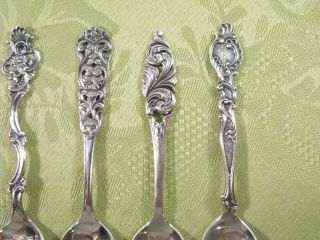 MIXED SET of (6) STERLING DEMITASSE SPOONS by TH.  MARTHINSEN $0.  99 3