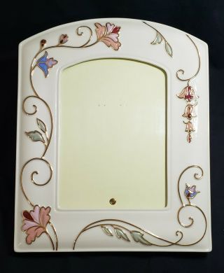 Lenox Gilded Garden 5x7 Picture Frame Flower Inlay Fine China 24 K Gold Accent