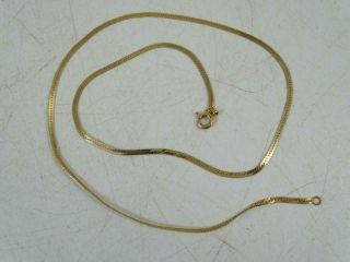 Vintage 14k Solid Yellow Gold Herringbone Necklace Chain 18.  5 " Long 3.  5 Grams