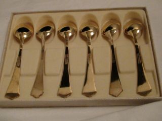 David Andersen NORWAY enamel guilloche sterling silver spoon set Radhus w/box 3