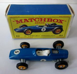 Vintage Matchbox Series A Lesney Product B.  R.  M.  Racing Car No.  52