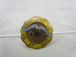 Vintage Standard Oil Of Ohio 14k Gold 15 Yr.  Faithful Service Pin 1