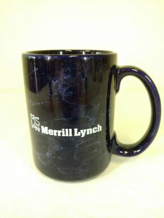 Merrill Lynch Blue Coffee Mug Cup Marbled Look