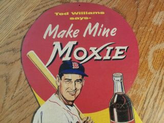 Vintage 1950s Ted Williams Moxie Cola Store Display Sign Boston Red Sox Baseball 2