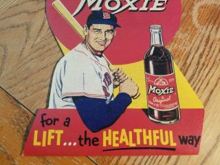 Vintage 1950s Ted Williams Moxie Cola Store Display Sign Boston Red Sox Baseball 3