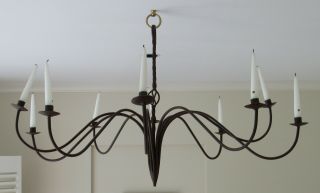 Wrought Iron 10 Arm Chandelier; Candles; Old School; Not Electrified; Think Got