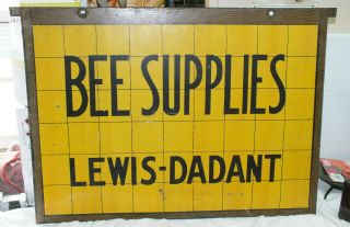 Lewis Dadant Bee Supplies Vintage 2 Sided Metal Sign 25 X 18