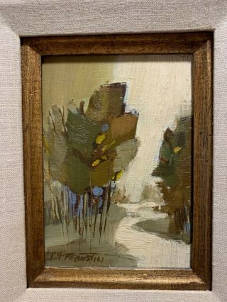 Vintage Oil On Canvas Painting Signed Mid - Century Landscape,  Trees,  Winding Road