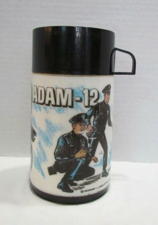 Adam - 12 Plastic Thermos Bottle For Lunchbox By Aladdin 1972 Tv Cop Police Show