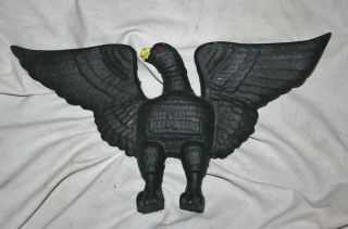 Heavy Cast Iron 15 " Wing Span Eagle Plaque Wall Hanger