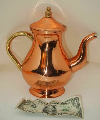 Old Vintage Tagus Copperware Odi Solid Copper Tea Pot Kettle Portugal