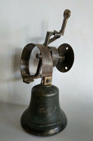 Salvaged Antique Victorian Brass Door Bell Servants Bell & Cranks 2