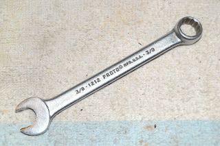 Proto 1212 Combination Wrench 3/8 Inch 12 Point Quality Vintage Usa Tool