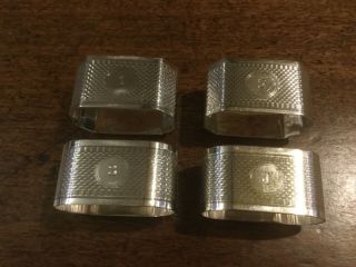 Set Of Four Napkin Rings,  Solid Silver,  Sheffield 1931.  Engraved 1 To 4
