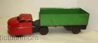 Vintage Wyandotte Dump Truck Pressed Steel Red/green 17 " Shark Nose Cab