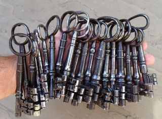 20 Very Large 19th Century British Iron Door Lock Keys