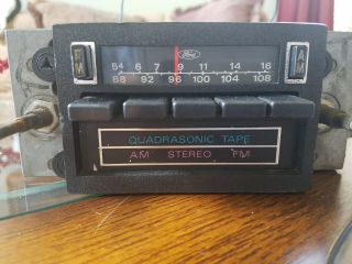 Vintage 1970 - 1976 Ford Am Fm Quadraphonic 8 Track Car Stereo Tape Player
