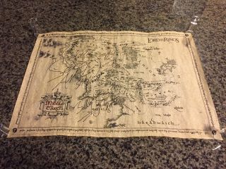 Signed Parchment Map Of Middle Earth - Sean Astin/billy Boyd - Lord Of The Rings