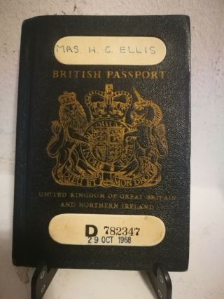 Vintage British Uk Passport Issued In Nicosia Cyprus With Ddr East Germany Stamp