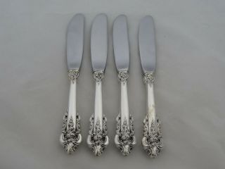 Set Of 4 Wallace Sterling Silver Grande Baroque Butter Spreaders