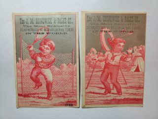 1880s San Francisco Ca J.  M Brunswick & Balke Billiard Pool Tables 2 Ad Tradecard
