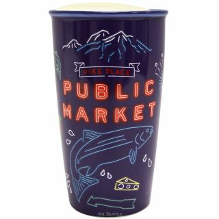 Starbucks Coffee Double Wall Ceramic Travel Mug - Seattle Pike Place Local Limited