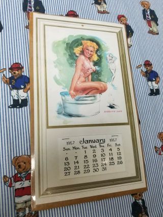 Vintage 1957 Pin - Up,  Artist T.  N.  Thompson,  12 Month 12 Pages,  Semi - Nude Calendar
